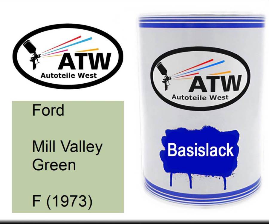 Ford, Mill Valley Green, F (1973): 500ml Lackdose, von ATW Autoteile West.